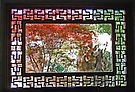 " Chinese Garden Window Scene," by artist RedBubble name pjminnieandmax - open LINKAGE for larger view.