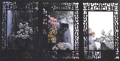 Chinese garden windows, enlighten the scene