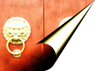A Chinese garden door-knocker -  " Open-door-policy."