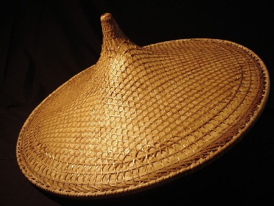 Chinese worker's hat for a protection.