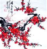 A painting of Chinese Winter Plum and / or  Prunus mume and / or mei.