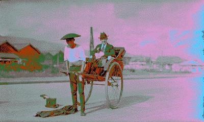Old photo of an old Rickshaw