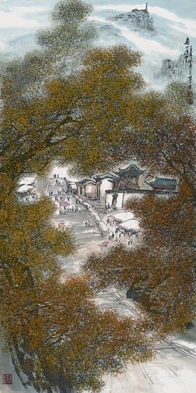 Passage in Mount Tai by painter Zhang Dengtang