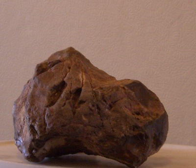 A darker piece of rock, which has almost metal-like qualities about it - or perhaps in reality, it has ?