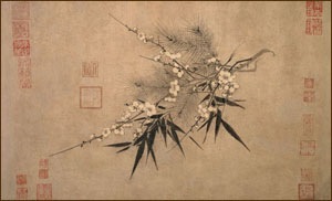 " Three Friends of Winter." painting by Zhao Mengjian in the 14th Century.