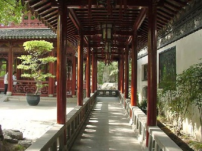 An internal corridor at the Yu Yuan Garden, in Shanghai