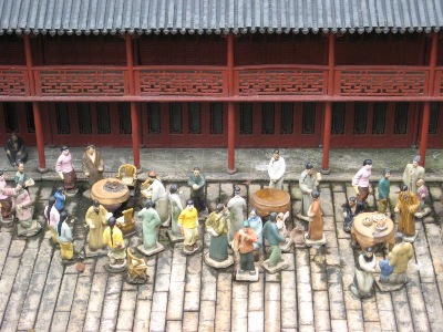 Attention to ' people ' detail, in the Splendid China Yu Yuan replica, of Shenzhen.
