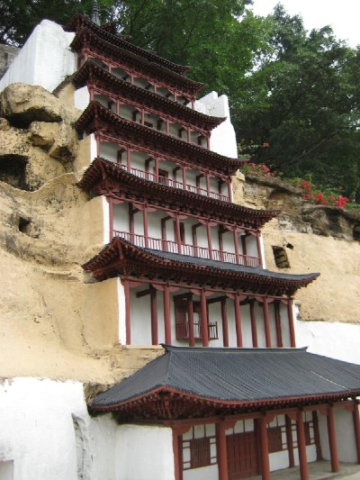 Diminished scale of these cliff-faced pavilions, is so resemblant of the real thing.