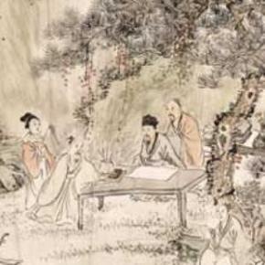 " Elegant Gathering,"  a painting by artist Zhou Yan - 1902, which was on loan from Dr. James Hayes, at the Art Gallery of NSW, Australia - for an education event held on Monday, 3 October 2005 - called  ' Poetic Mandarin Calligraphy Culture Day.'