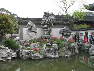 Taihu rocks, inside the Yu Yuan Garden, in Shanghai.